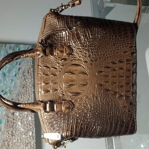 BRAHMIN Satchel Elegant Brown Crocodile-Embossed Handbag. NWOT (15% 2 items)